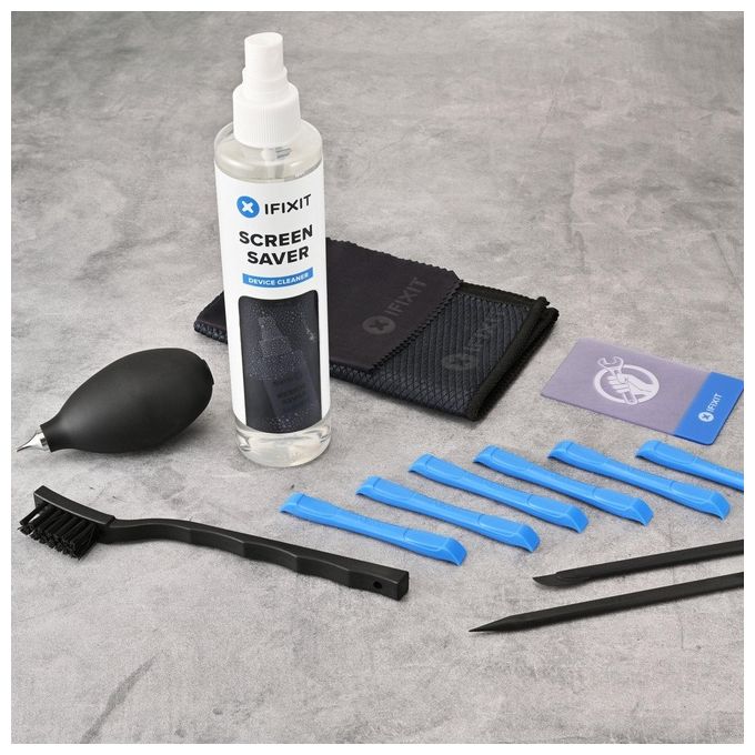 IFixit EU145278-20 Repair Business Toolkit Kit per Riparazioni con 15 Cacciaviti 4 Spudger 2 Pinzette 2 Ventose Multimetro Calibro Digitale e Borsa Messenger colore Blu-Nero