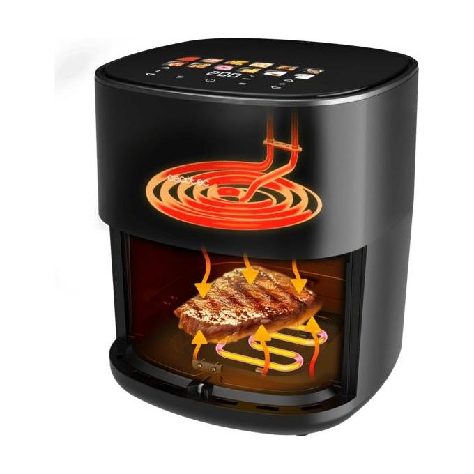 Cecotec A01 EU01 100500 CecofryandGrill Friggitrice ad aria 6,5 L 2200 W 12 programmi display LCD colore Nero
