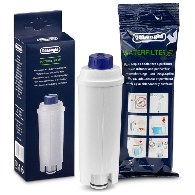 De'Longhi DLSC002 - Filtro Acqua Purificatore e Addolcitore - Compatibile con Macchine da Caffe' ECAM, ETAM, ESAM, Magnifica, Eletta, Dinamica, BCO