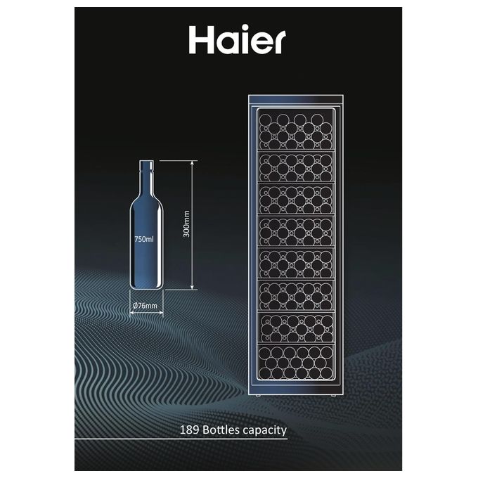 Haier WS190GA Wine Bank 60 Serie 5 Cantinetta Vino a Compressore 189 Bottiglie 385 L 38 dB Classe G colore Nero