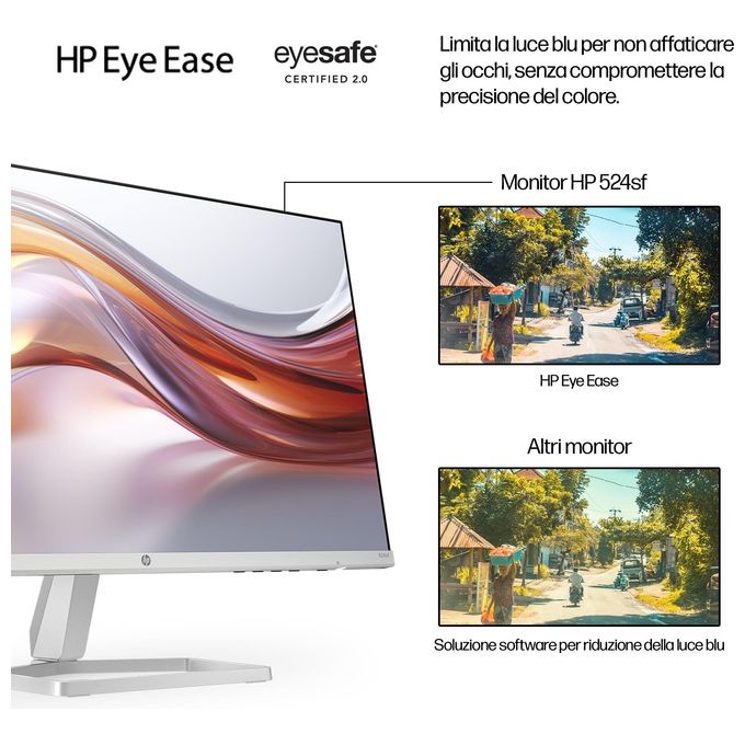 HP 94C17AA#ABB Serie 5 Monitor PC 23.8'' Full HD 1920x1080 IPS 100Hz 300 nit Flicker Free Low Blue Light colore Bianco