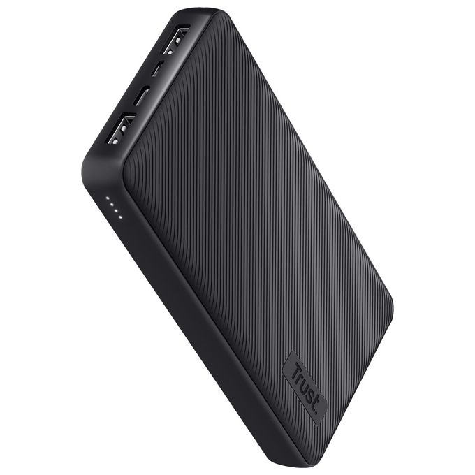 Trust 24676 Primo Power Bank 20000 mAh 3 Porte USB Ricarica Rapida 15W colore Nero