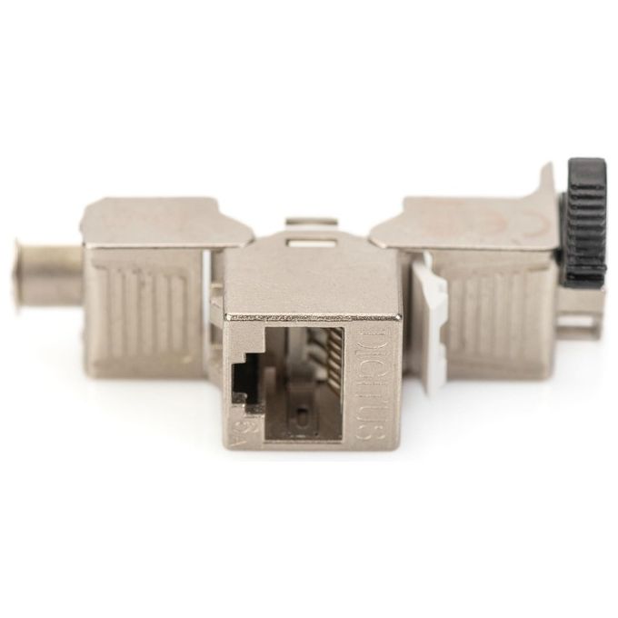 Digitus Modulo Keystone Cat 6a Schermato con Supporto dei Cavi Intelligente 4 Pezzi