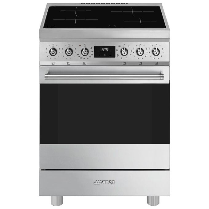 Smeg C6IMXM2 Sinfonia Cucina Piano Cottura Induzione 60 cm 4 Zone Forno Termoventilato 70 L Classe A (90x60x60 cm) colore Acciaio Inox