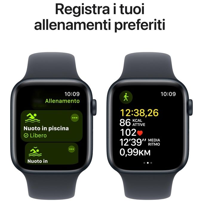 Apple MXEK3QL-A Watch SE Smartwatch GPS 44mm Alluminio 32 GB Bluetooth Wi-Fi NFC watchOS 11 colore Nero