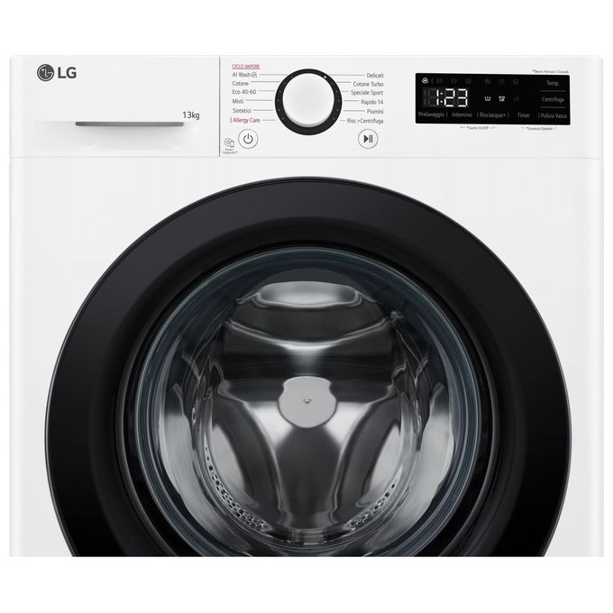 LG AI DD F4R3013NSWB Lavatrice Classe A -10% Carica Frontale Serie R3 Lavatrice 13kg 1400 giri AIWash Lavaggio a vapore Motore Direct Drive Smart Diagnosis Libera installazione Bianca