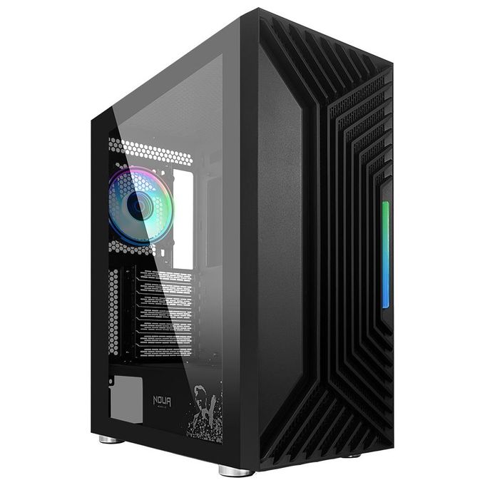 Noua CS0222PW-F18K589 Ne-o F18 Case Mid Tower ATX E-ATX Vetro Temperato Ventola PWM ARGB Strip LED colore Nero