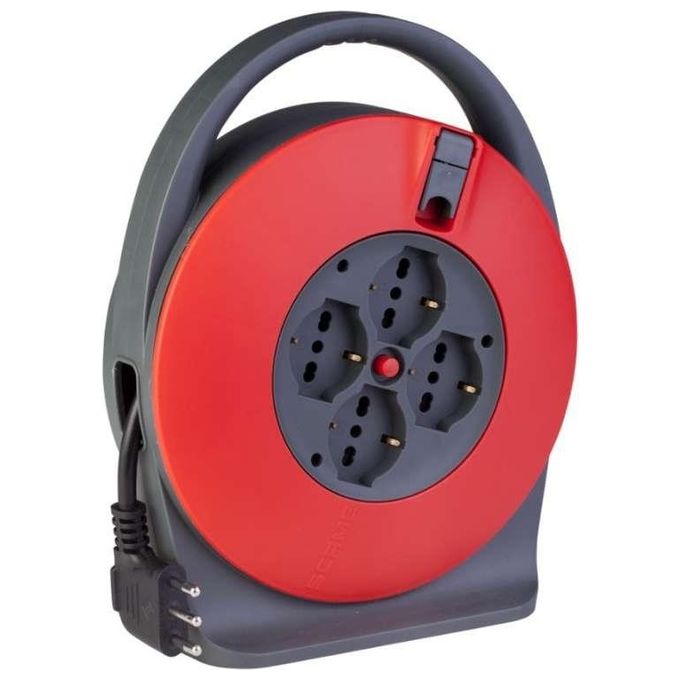 Polypool Prolunga Avvolgicavo Serie Standard mt 5  3x1,5 mm con 4 Prese Pluristandard