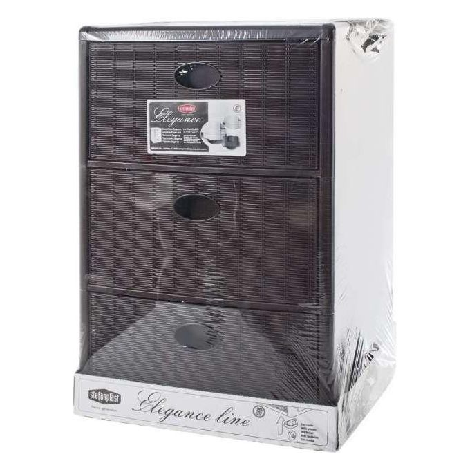 Stefanplast Cassettiera 3 Posti Elegance Moka 40x40x60cm
