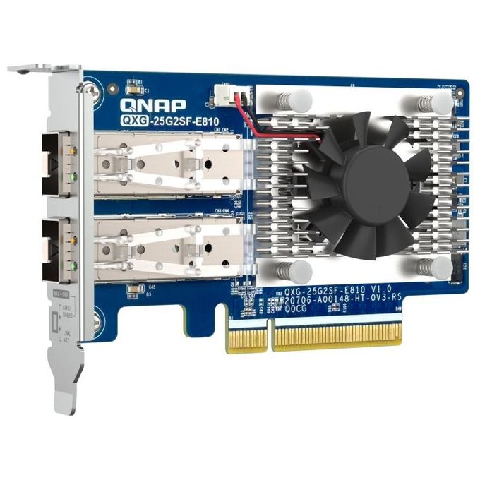 QNAP QXG-25G2SF-E810 Scheda di Rete Interna 25 Gbps PCI Express 4.0 SFP28 2 Porte Fibra colore Verde
