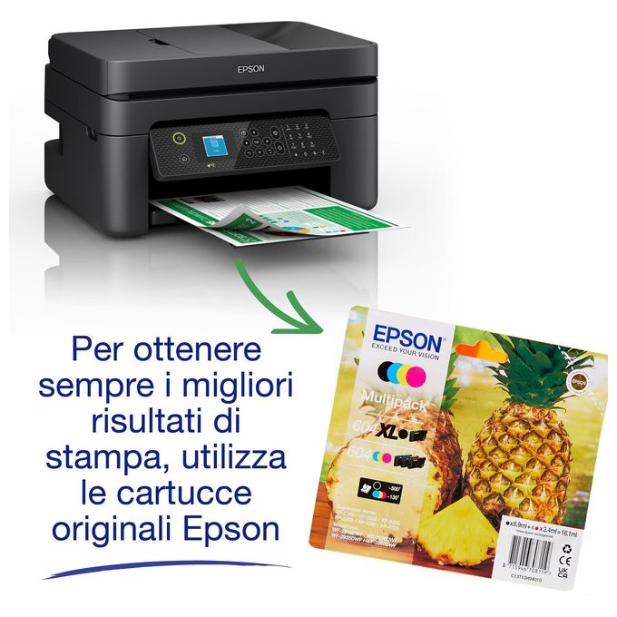 Epson WF-2930DWF WorkForce Stampante Multifunzione Inkjet A4 Stampa Fronte Retro ADF Wi-Fi AirPrint 33 ppm colore Nero
