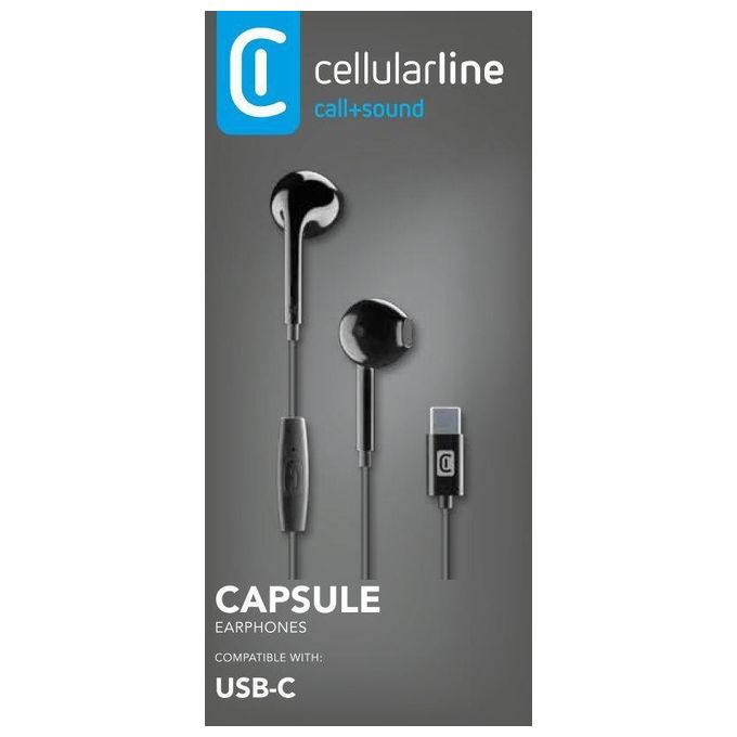 Cellular Line Auricolari con Microfono a Filo Capsule Nero
