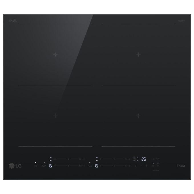 LG CBIZ2437B Piano cottura induzione 60 cm 4 Zone 2 Zone Flex 7400 W 15 Livelli Boost Wi-Fi Vetroceramica Schott colore Nero