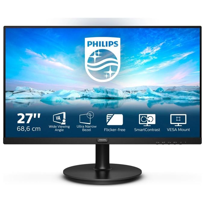 Philips 271V8L-00 Monitor PC 27'' LED VA Full HD 1920x1080 75Hz Adaptive Sync HDMI VGA VESA colore Nero