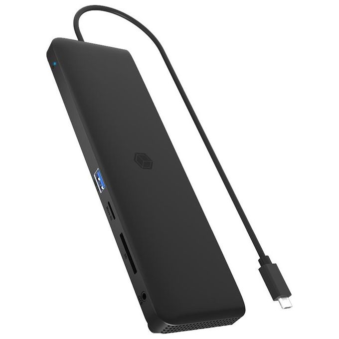 ICY BOX 61005 IB-DK2116-C Docking Station USB 3.2 Gen 2 Type-C Tripla Uscita Video 4K HDMI DisplayPort Ethernet Gigabit Lettore SD MicroSD Alimentazione 100 W colore Nero