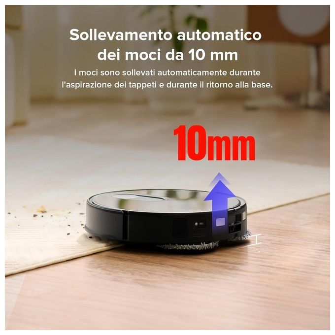 Roborock QREVO SLIM Robot aspirapolvere LiDAR ToF 0,22 L autonomia 180 min Wi-Fi app mappatura colore Nero
