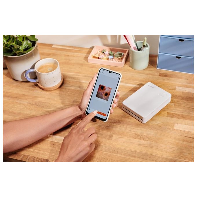 Canon QX20-WH SELPHY QX20 Stampante Fotografica Portatile Sublimazione Wi-Fi USB-C 2 Formati Adesivi colore Bianco