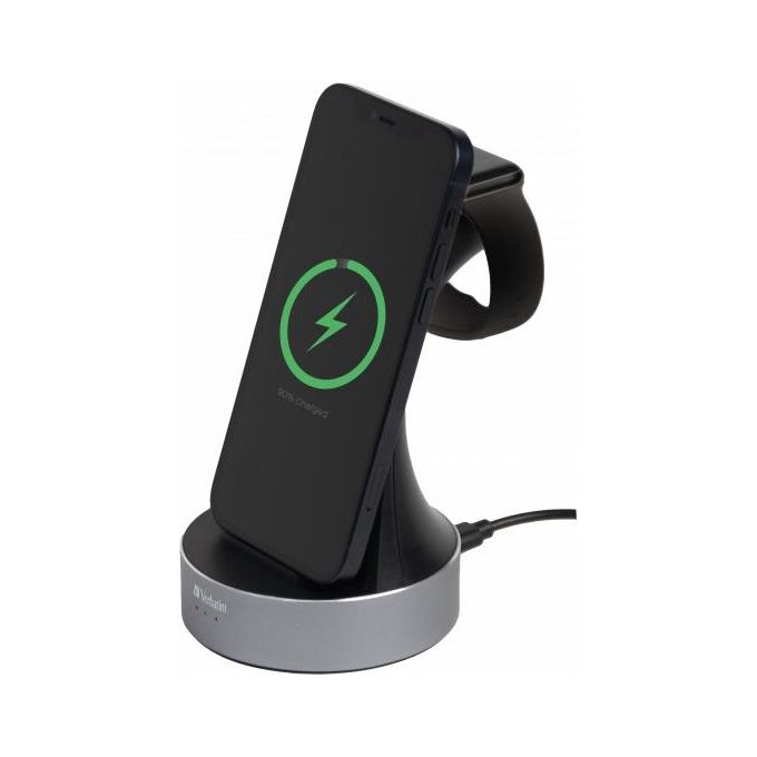 Verbatim 49555 WCS-01 Caricatore Wireless Interno Universale 20 W con Adattatore AC Cavo 1,5 m colore Nero