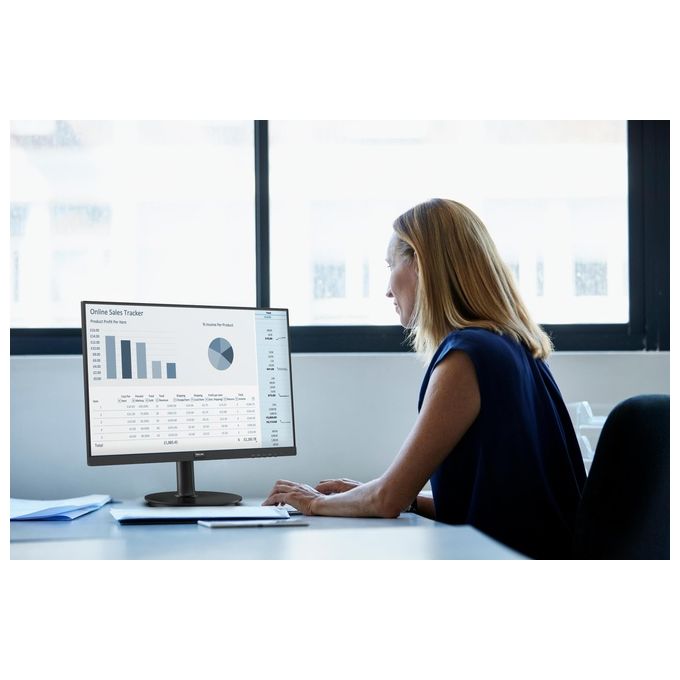 Philips 241V8LAB-00 V Line Monitor PC 23.8'' Full HD 1920x1080 VA LCD 100Hz Adaptive Sync Altoparlanti colore Nero