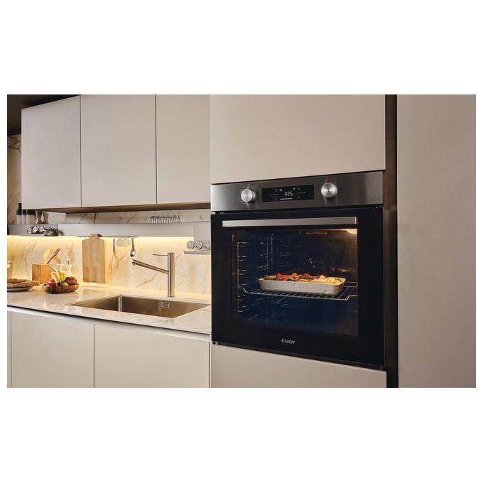 Candy CA6 N5B3EHTX Forno da incasso Elettrico Multifunzione 78 L Classe A++ Easy Steam Wi-Fi hOn 11 Programmi (60x60x60 cm) colore Nero Inox