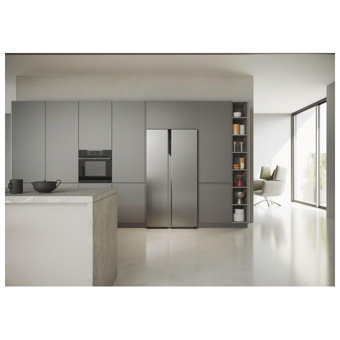 Haier HSR5918DNMP Serie 5 Frigorifero Side by Side 528 L 177,5 cm Classe D 38 dB Total No Frost Multi Airflow colore Platinum Inox