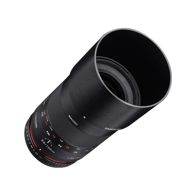 Samyang 1112306101 100mm F2.8 ED UMC Macro Obiettivo per Sony E Full Frame APS-C Apertura f-2.8 1:1 Macro Messa a Fuoco Manuale Distanza Minima 30.7 cm Filtro 67 mm colore Nero