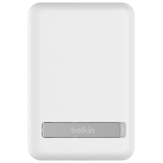 Belkin BPD004 BoostCharge Power Bank Wireless Magnetica MagSafe 5000 mAh 7,5 W con Supporto colore Bianco