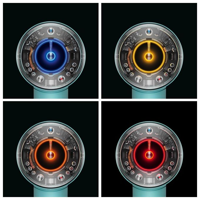 Dyson 515276-01 Supersonic Nural Asciugacapelli 1600W Motore V9 3 Velocita' 4 Temperature con Accessori colore Blu Arancione
