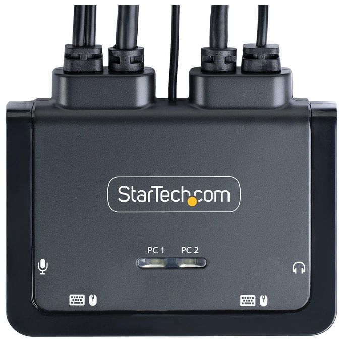 StarTech C2-H46-UAC-CBL-KVM Switch KVM compatto con cavi integrati USB-C e HDMI a 2 porte 4K 60Hz colore Nero
