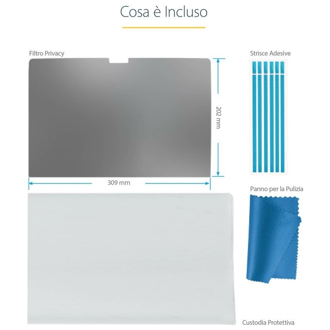 StarTech.com 14M21-PRIVACY-SCREEN Filtro Privacy per MacBook Pro 14'' M1 M2 M3 M4 con Riduzione Luce Blu del 51% e Superficie Reversibile Opaca-Lucida colore Nero