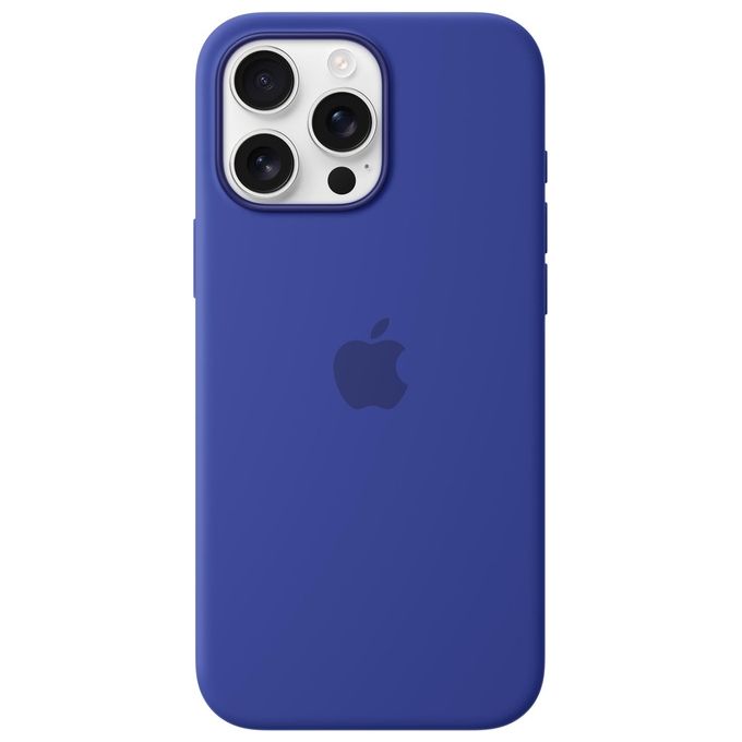 Apple MYYY3ZM-A Custodia MagSafe in Silicone per iPhone 16 Pro Max con Ricarica Wireless Compatibile Qi2 e Qi Fodera in Microfibra colore Blu oltremare