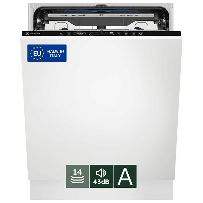 Electrolux EES68605L Serie 600 Lavastoviglie Incasso Integrata Totale 14 coperti Classe A 43 dB AirDry SatelliteClean (82x60x56 cm) colore Nero