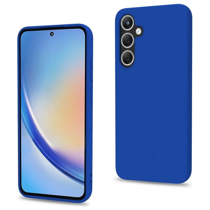 Celly CROMO1064BL Cromo Cover Samsung Galaxy A55 5G TPU Soft-Touch Microfibra colore Blu