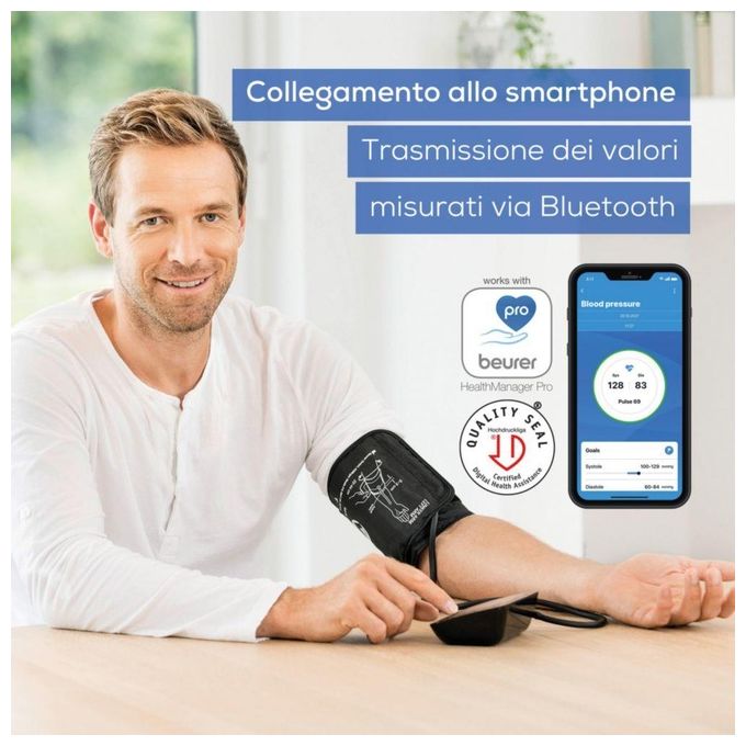 Beurer Bm-54 Sfigmomanometro Bluetooth con App Gratuita Display XL Nero