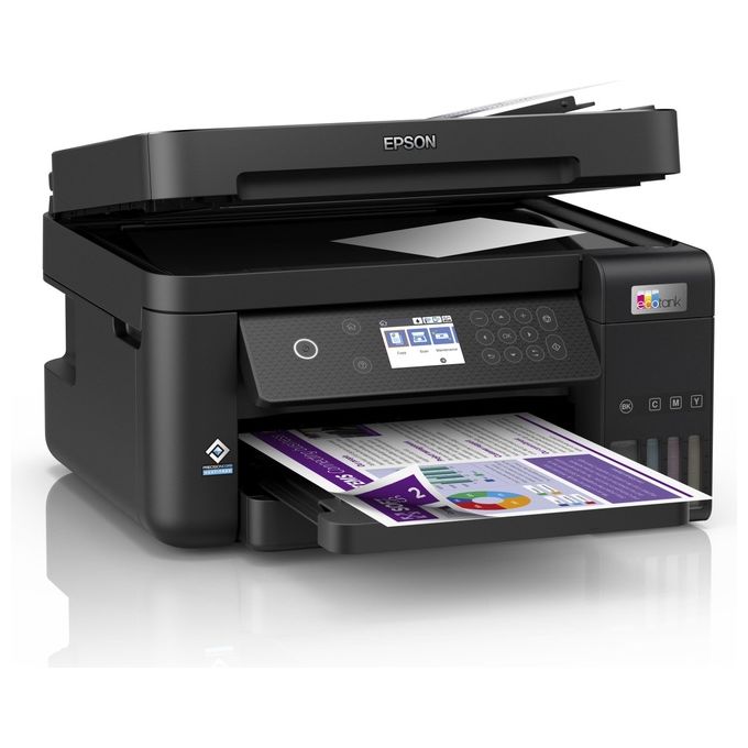 Epson C11CJ61402 EcoTank ET-3850 Stampante Multifunzione Inkjet A4 Stampa Copia Scansione Wi-Fi Ethernet ADF Fronte Retro colore Nero