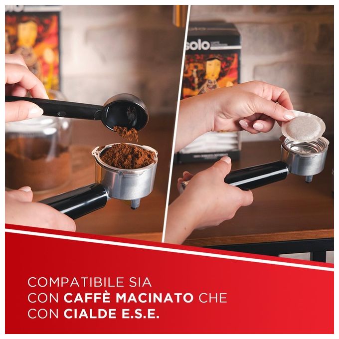 Polti PCEU0131 Coffea P10S Macchina da caffe' Manuale Combinata 1,3 L 15 bar 1450 W Montalatte Integrato Due Tazze Contemporaneamente Spegnimento Automatico colore Argento