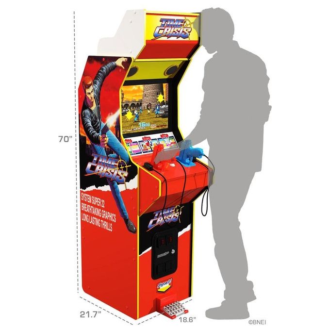 Arcade1up TMC-A-300111 Time Crisis Deluxe Cabinato Arcade 4 Giochi Schermo LCD 17'' Wi-Fi 2 Pistole Meccaniche 179 cm