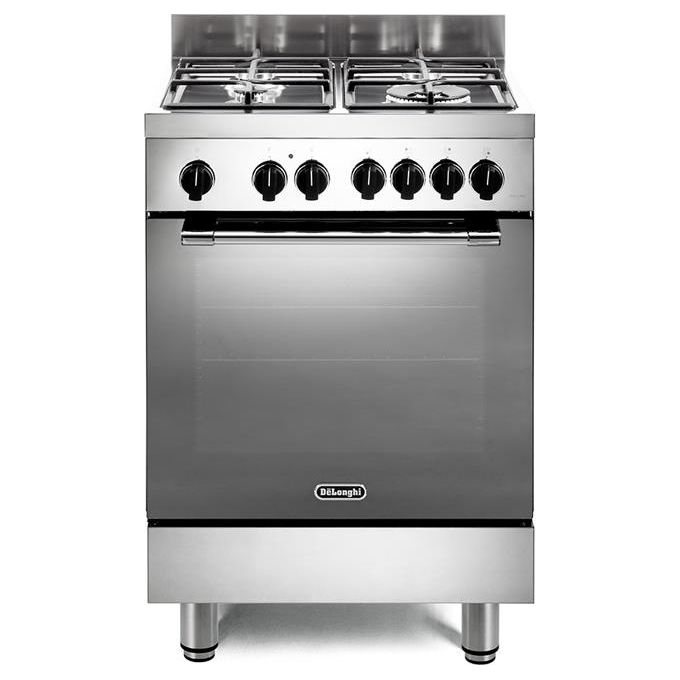 De'Longhi GEMMA 66 ML Cucina 60x60 cm Gas 4 Fuochi Doppia Corona Forno Elettrico 74 L 10 Funzioni Classe A colore Inox
