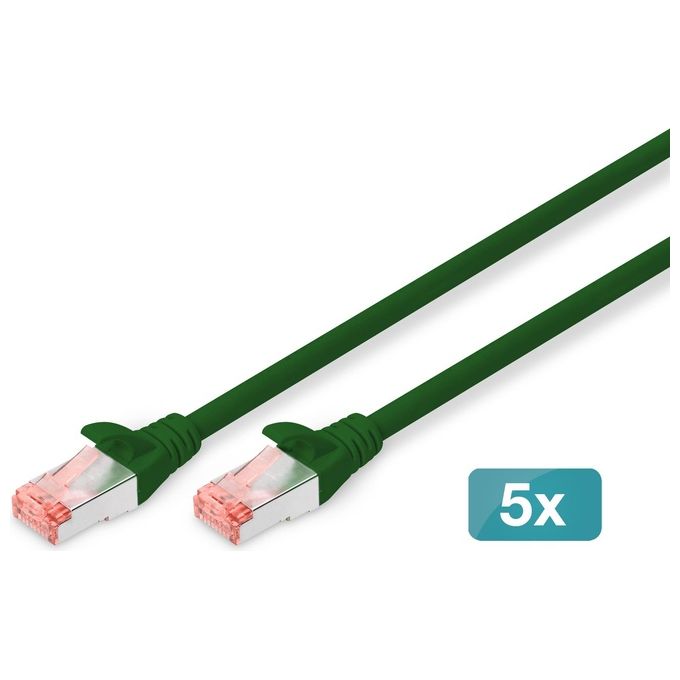 Digitus DK-1644-100-G-5 Cavo patch Cat6 S-FTP 10 m colore Verde