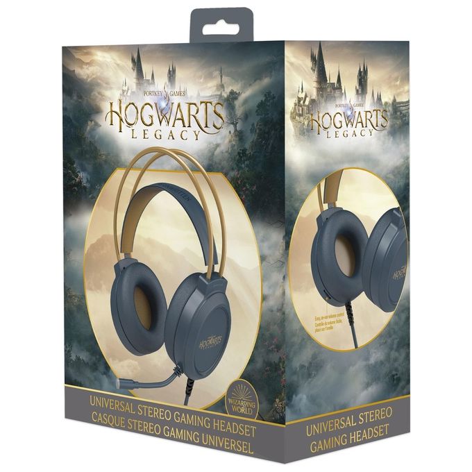 Freaks and Geeks 803494H Hogwarts Legacy Cuffie Gaming Cablate Jack 3.5 mm Microfono Omnidirezionale colore Blu Oro