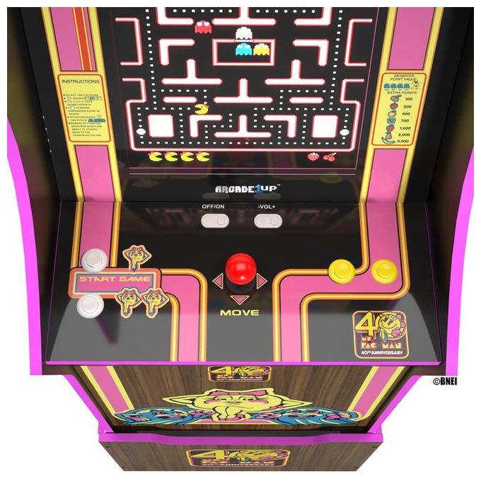 Arcade1Up MSP-A-20682 Cabinato Arcade Verticale 10 Giochi Bandai Namco Wi-Fi Schermo 17'' LCD con Riser e Light-Up Marquee colore Multicolore