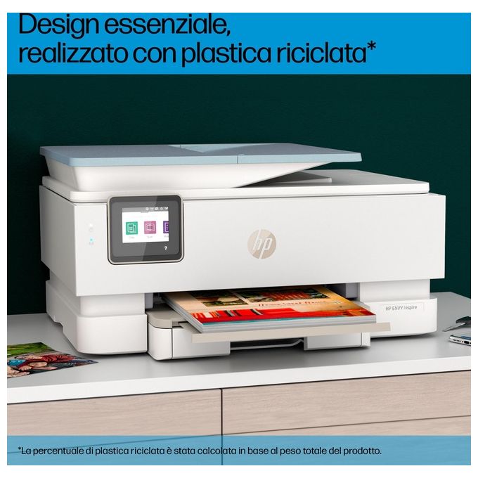 HP 2H2P6B ENVY Inspire 7921e Stampante Multifunzione Inkjet A4 15 ppm Wi-Fi Fronte Retro ADF 35 fogli colore Bianco
