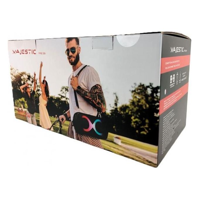 New Majestic 116139 BK FIRE 39 Altoparlante da festa 40 W RMS 320 W PMPO Bluetooth 5.3 TWS IPX4 colore Nero