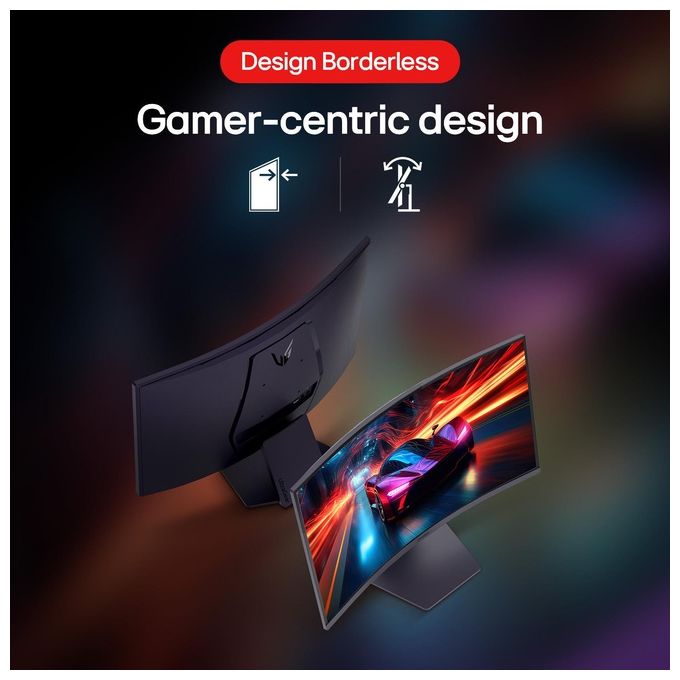 LG 27GS60QN UltraGear Monitor Gaming Curvo 27'' Quad HD 2560x1440 180Hz 1ms AMD FreeSync HDR10 colore Nero