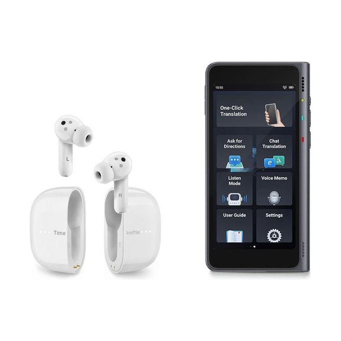 Timekettle M3 TRANSLATOR Traduttore Portatile Auricolare In-ear Bluetooth 5.2 40 Lingue Cancellazione Rumore IPX4 colore Bianco