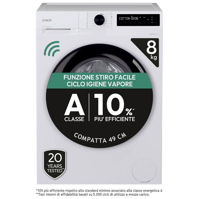 Candy BR 48B6-S Lavatrice Caricamento Frontale 8kg 1400 Giri-min Bianco