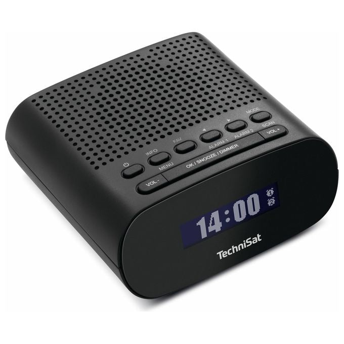 TechniSat 0000-3997 TECHNIRADIO 50 Radiosveglia DAB+ FM con Display LCD Retroilluminato Doppia Sveglia USB Type-C colore Nero