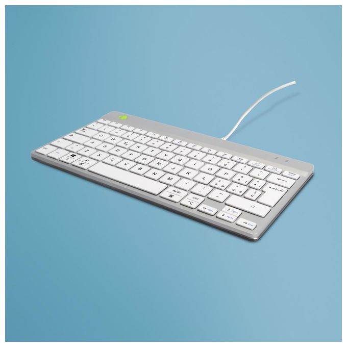 R-Go Tools RGOCOITWDWH Tastiera Ergonomica Compact Break Mini USB QWERTY IT con Software Break colore Bianco