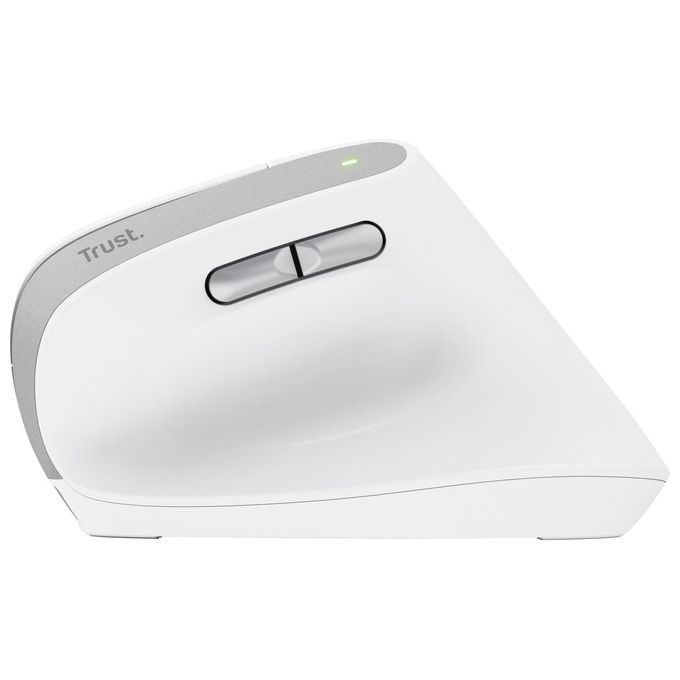 Trust BAYO II Mouse Ergonomico Verticale Wireless RF Ottico 2400 DPI Ricaricabile USB-C colore Bianco
