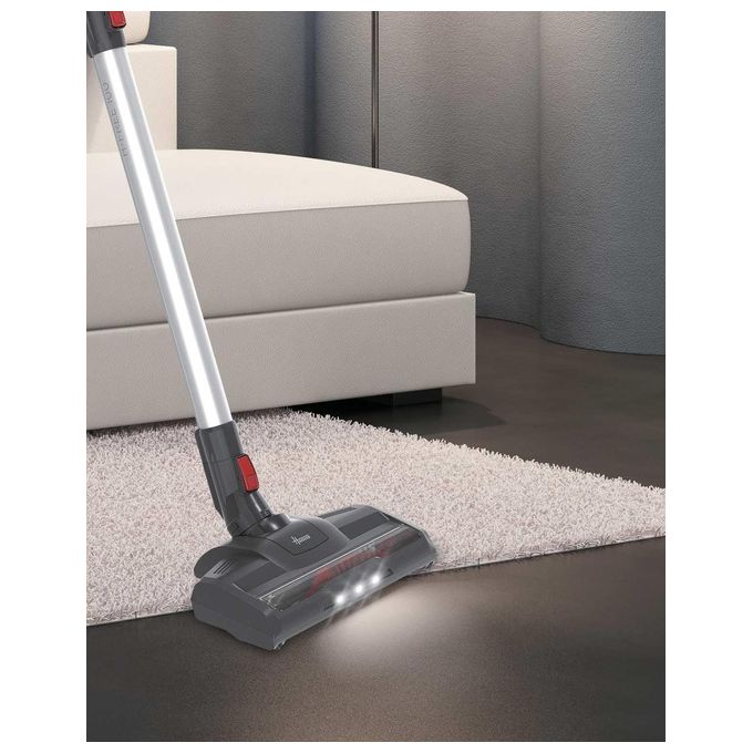 Hoover HF122RH 011 H-Free 100 Aspirapolvere Scopa Senza Filo Ciclonica Senza Sacchetto 0.9 L 170 W autonomia 40 min colore Argento Rosso